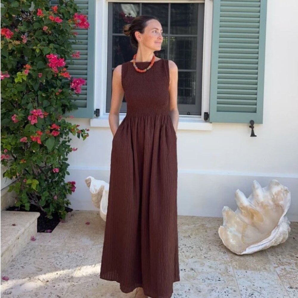 Hill House Cosima Nap Dress in Brown